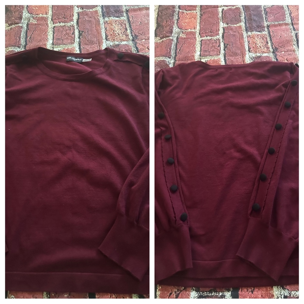 Karl Lagerfeld blouse 
Approx size L 
Pit to pit: 22”
Length: 25”